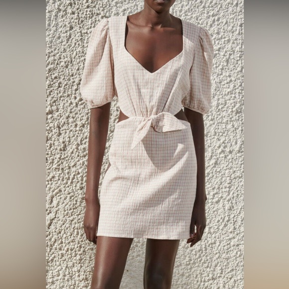 Zara Dresses & Skirts - ZARA Cut Out Linen Blend Dress